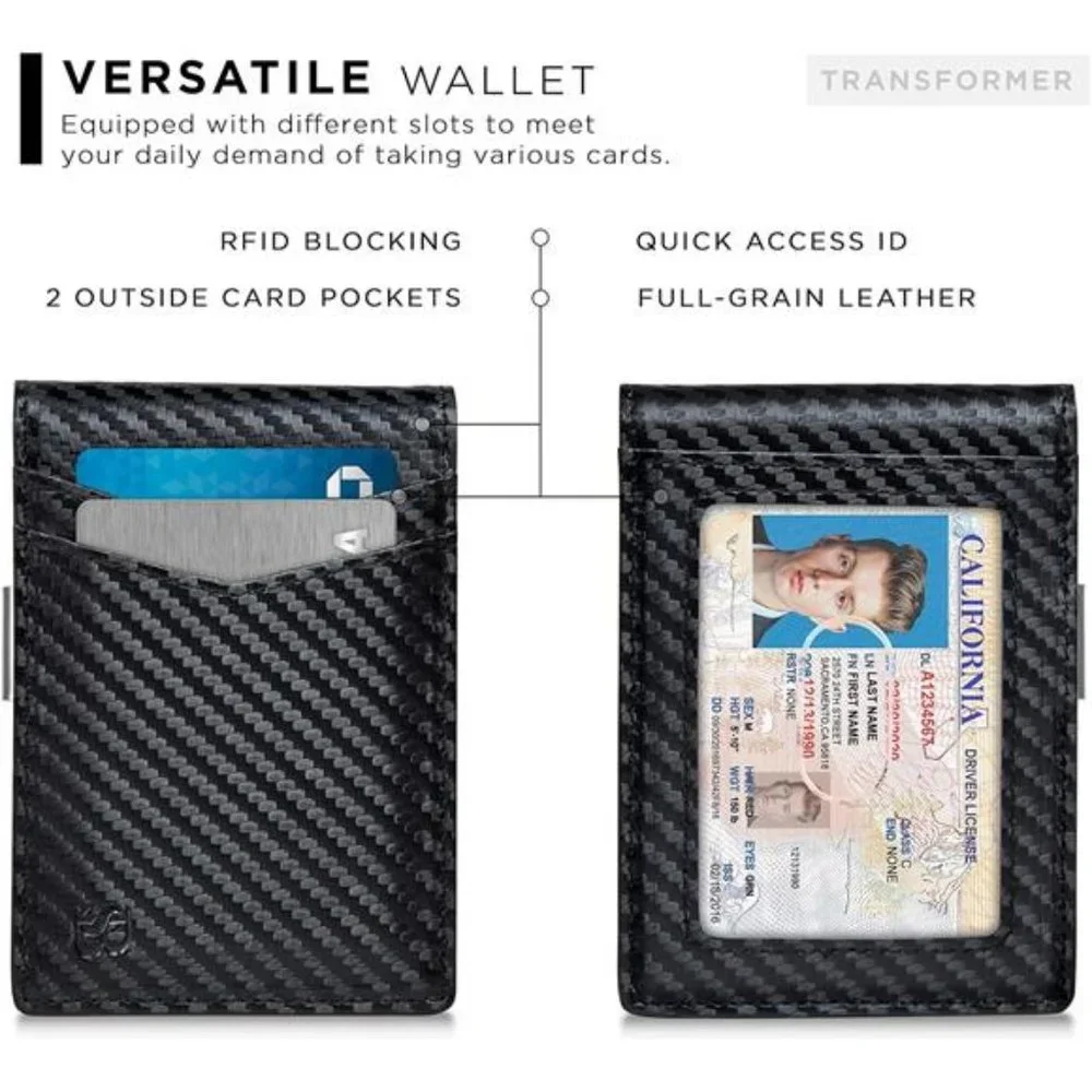 Men's Wallets slim Front Pocket RFID Blocking Card Holder Minimalist Mini Bifold